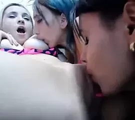 Three lesbians licking pussy and sucking nipples boobs смотреть ...